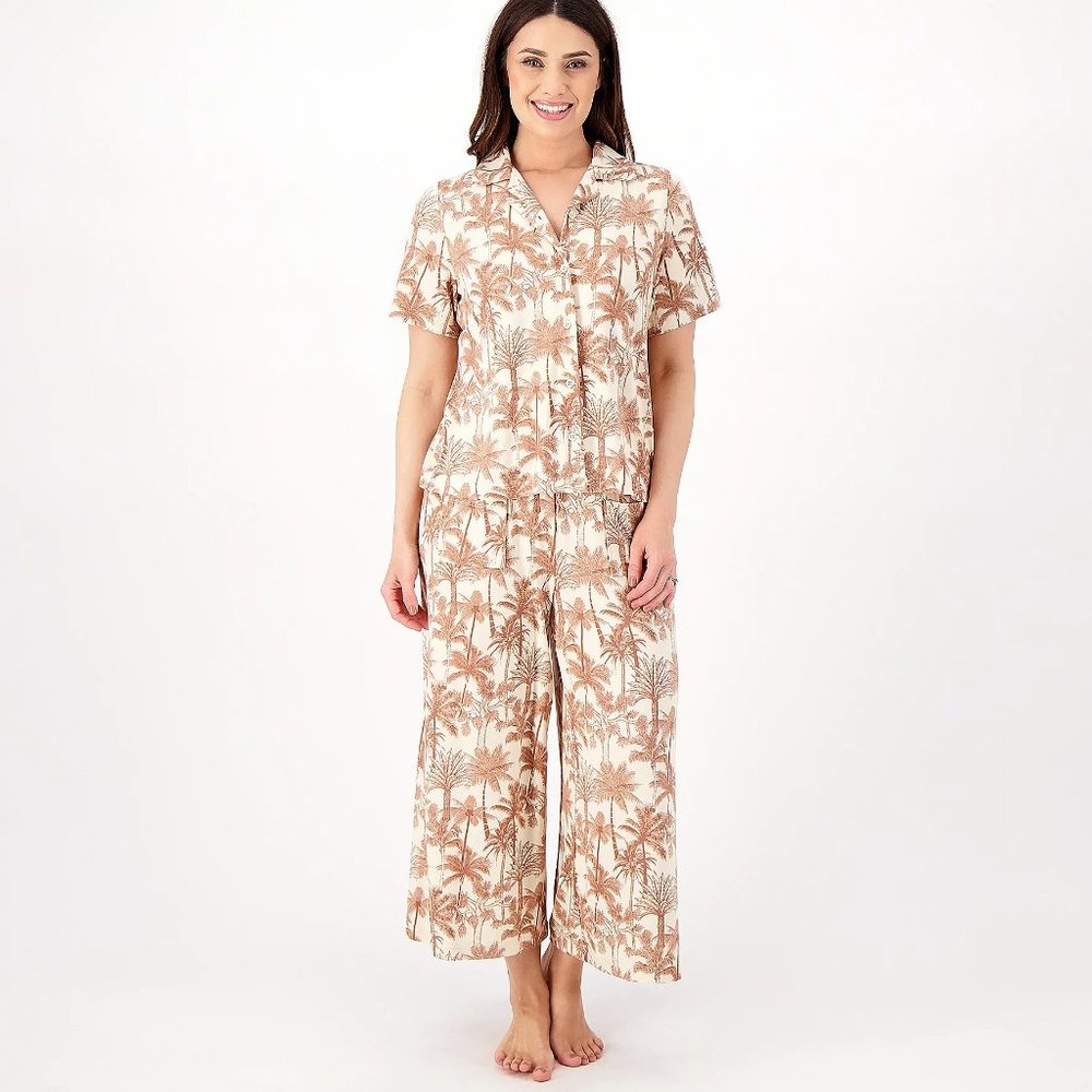 Bumblebella Petite Jersey Notch Collar & Pant Pajama - Brown (sx 1XP) a587259